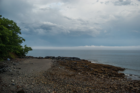 Cabin view at low tide